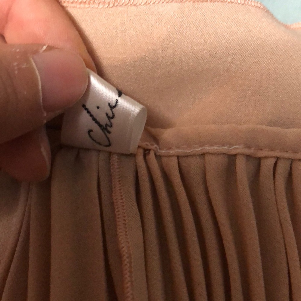 Chicwish peach pleated belt dress, S - Picture 6 of 9